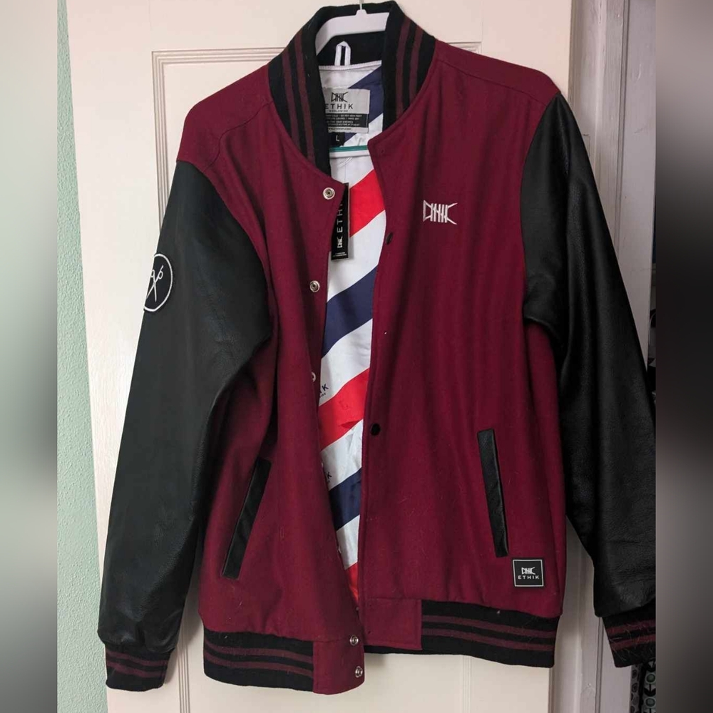 Ethik Men's size L  Taylor Cuts Varsity Jacket